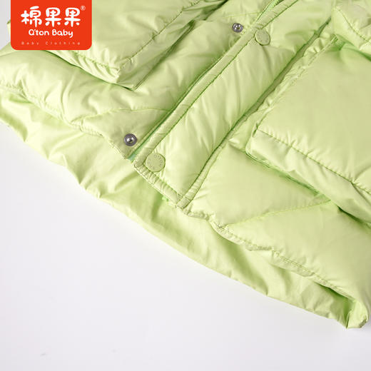 商场同款棉果果冬季男女童连帽保暖大朵绒韩版中长款羽绒服M412102922701 商品图4