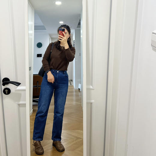 素·然1:1 牛仔蓝显腿直中腰牛仔直筒裤2207【包邮/ 断码清仓bu退换。1月实数】 商品图9