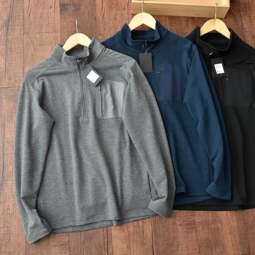 户外城市机能 男士压胶口袋套头运动休闲中层打底衫 商品图2