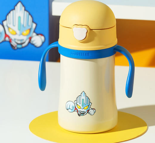 杯具熊联名奥特曼熊抱儿童保温杯吸管水壶小学生宝宝幼儿园水杯 商品图5