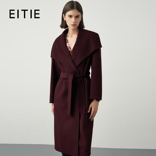 EITIE爱特爱冬季新款气质翻领束腰显瘦长款大衣外套7214904 商品图0