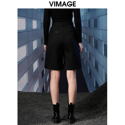  VIMAGE纬漫纪秋冬新款通勤百搭西装显瘦纯色简约短裤女裤V1805414 商品图4