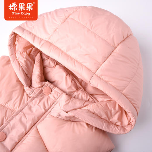 商场同款棉果果冬季女童粉嫩保暖轻便外穿可拆连帽羽绒马夹M422171922601 商品图3