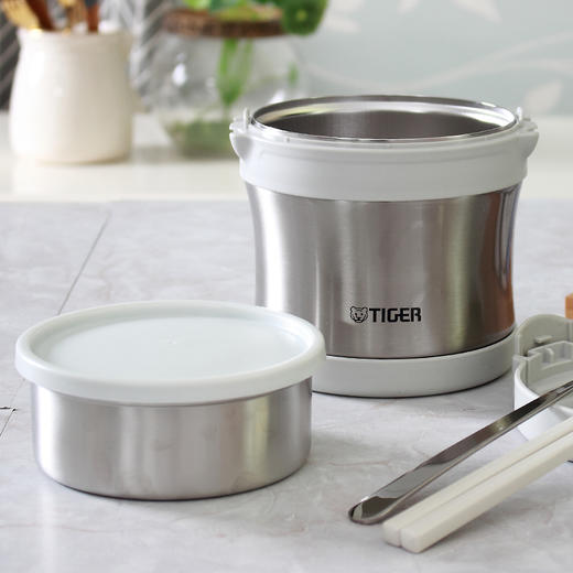 【6F】Tiger虎牌保温便当盒日式分格双层304不锈钢饭盒1人便携LXB-A10C 商品图1