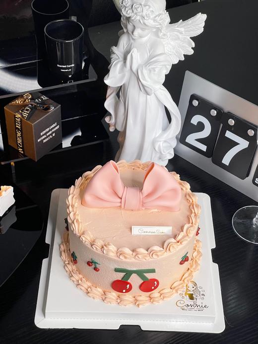 【1103】樱桃蝴蝶结蛋糕 商品图1