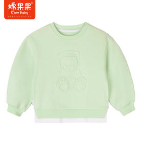 商场同款棉果果冬季男女童保暖清新显白加绒圆领套头卫衣M402180222616