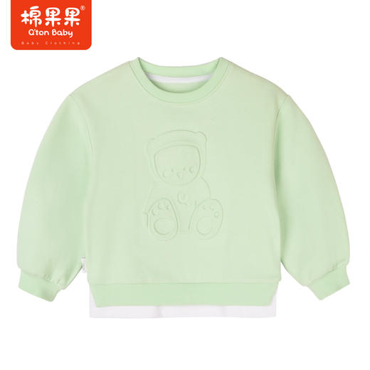 商场同款棉果果冬季男女童保暖清新显白加绒圆领套头卫衣M402180222616 商品图0