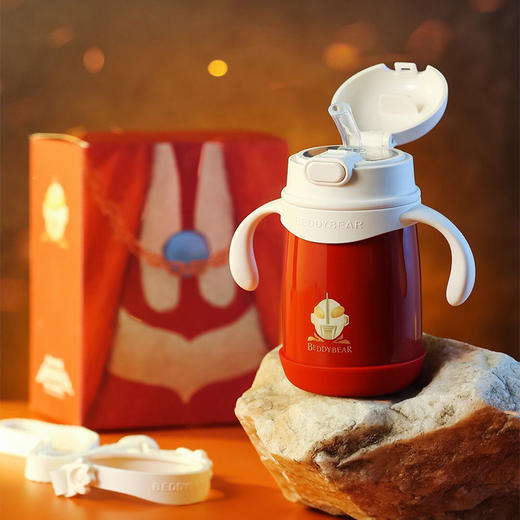 杯具熊联名奥特曼熊抱儿童保温杯吸管水壶小学生宝宝幼儿园水杯 商品图14