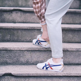 【Onitsuka Tiger Mexico 66鬼塚虎复古经典头层皮休闲鞋】烫金小白鞋 运动鞋 鬼塚虎金标经典运动休闲鞋男女