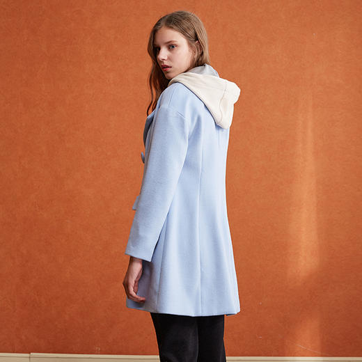 欧芮儿2017冬装新款翻领长袖毛呢外套女中长款 商品图1