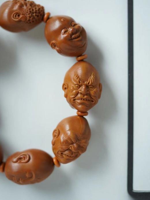 七星罗汉°男款手工精雕橄榄核雕手串 商品图5