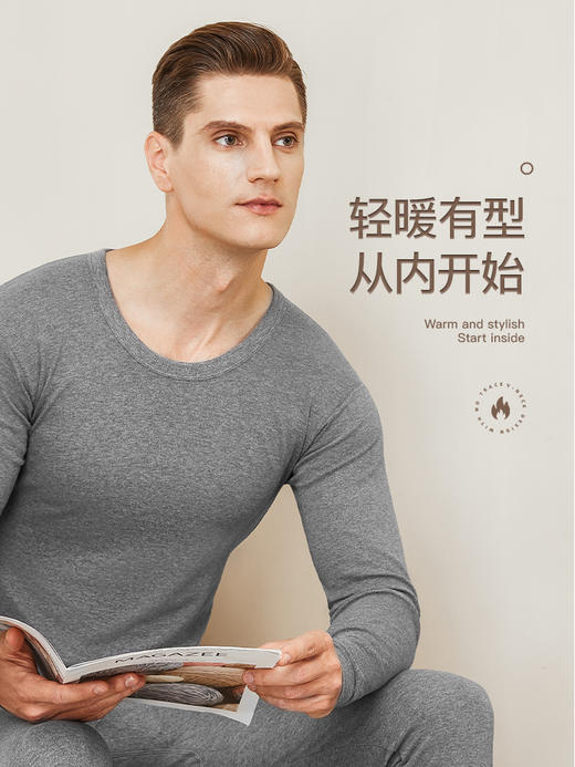 2023秋冬保暖内衣秋衣秋裤套装男内穿打底上衣zyy05 商品图0