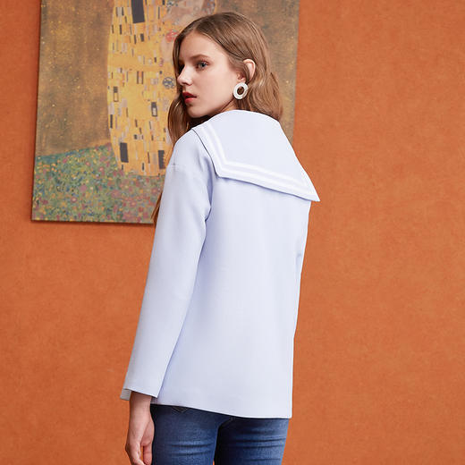 欧芮儿2017冬新款气质纯色长袖双排扣短外套女 商品图1