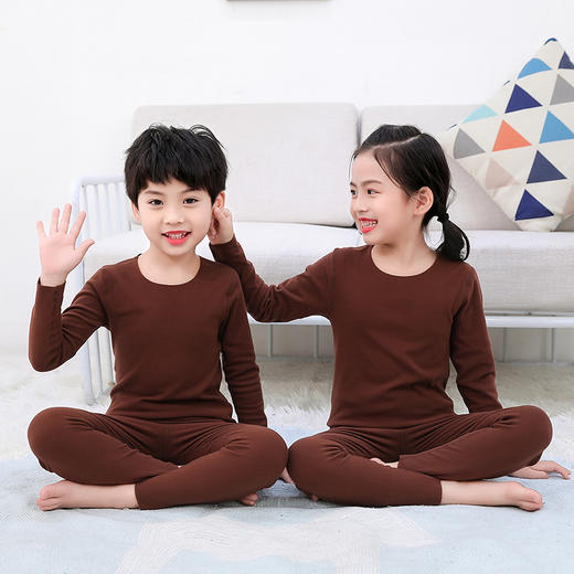 秋冬无痕儿童保暖内衣套装单件加绒中厚男女童睡衣秋衣裤背心zyy08 商品图1