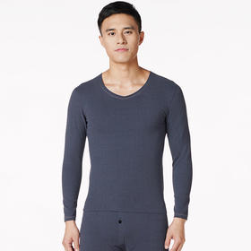 都市丽人都市锋尚舒暖负5度至5度男士特殊面料套装阳离子山羊绒贴片中套装保暖衣FW21B6