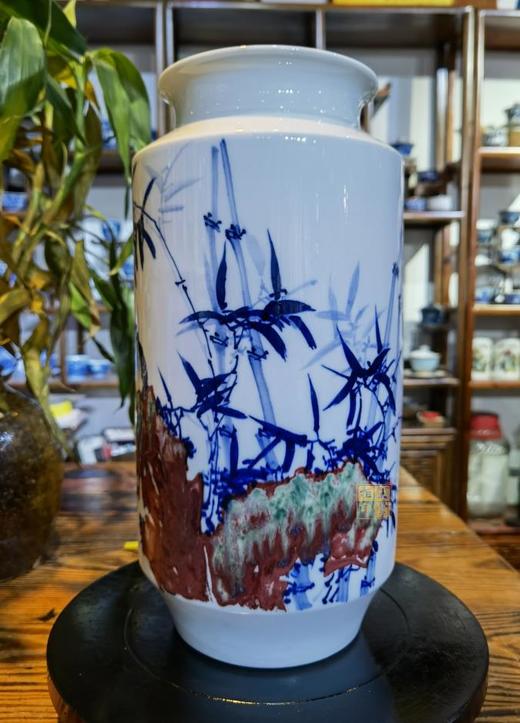 青花釉里红竹报平安 商品图0