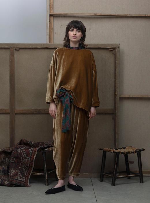 Toogood  古金色丝绒/炭灰色羊毛ACROBAT松紧腰休闲裤 商品图3