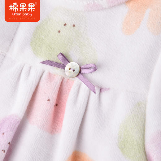 商场同款棉果果冬季女童外穿甜美小兔子天鹅绒夹棉假两件连体衣娃娃领M422722822622 商品图3