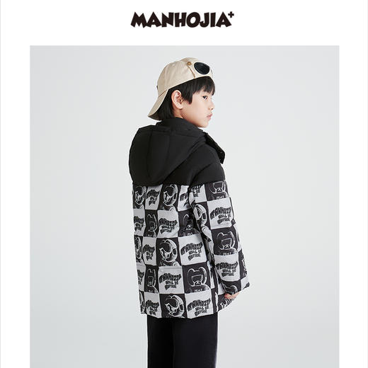 漫画家潮童装儿童羽绒服新款冬季hoho熊卡通印花儿童外套冬装 商品图3