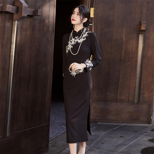 新款中式复古典雅国风修身显瘦气质旗袍FL-A9059 商品图3