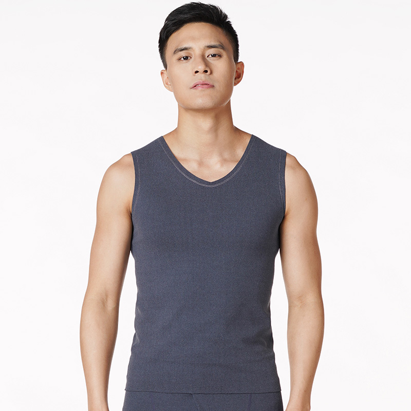 都市丽人都市锋尚舒暖负5度至5度男士保暖背心阳离子山羊绒贴片中背心保暖衣FW24B2