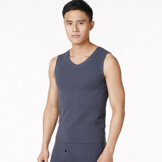 都市丽人都市锋尚舒暖负5度至5度男士保暖背心阳离子山羊绒贴片中背心保暖衣FW24B2 商品图1