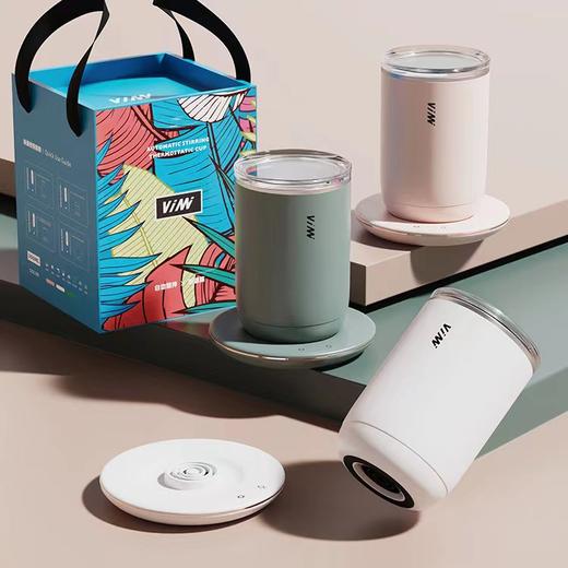 VIMI自动搅拌杯磁力加热不锈钢恒温55度双层杯身电动搅拌杯 商品图1