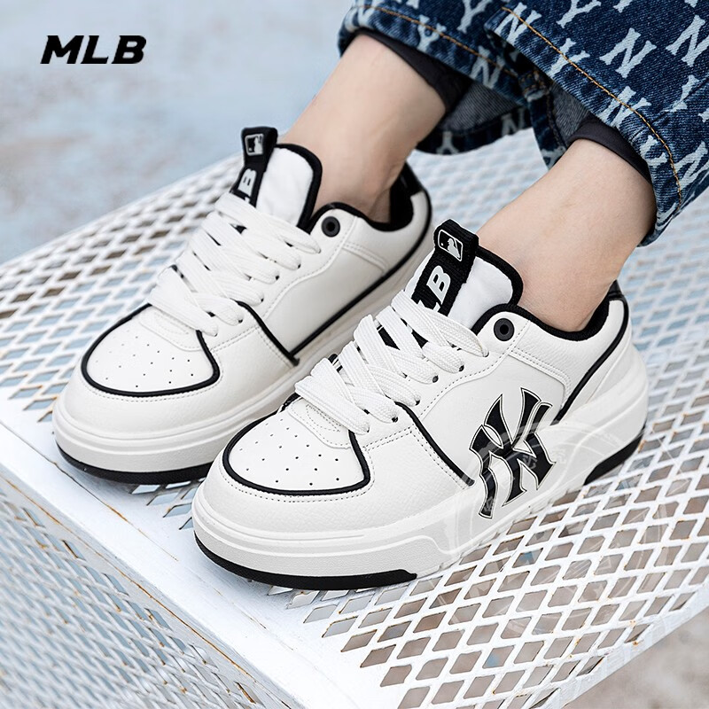 MLB官方正品女鞋男鞋学长鞋王鹤棣同款鞋休闲鞋子运动鞋厚底板鞋3ASXCA12N