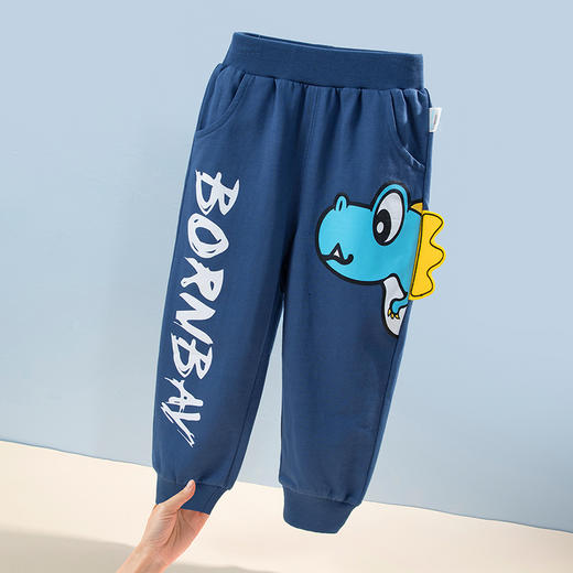 贝贝怡童装春秋休闲裤男童时尚恐龙长裤223K2434 商品图6