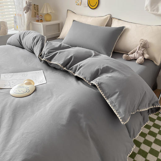 园园亲选南通家居床上用品四件套！顶级全面水洗贝壳边四件套 商品图5