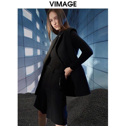  VIMAGE纬漫纪秋冬新款通勤百搭西装显瘦纯色简约短裤女裤V1805414 商品图1