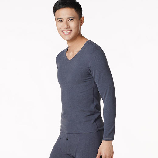 都市丽人都市锋尚舒暖负5度至5度男士特殊面料套装阳离子山羊绒贴片中套装保暖衣FW21B6 商品图1