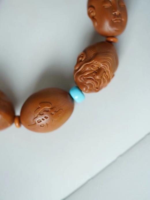 七星罗汉°男款手工精雕橄榄核雕手串 商品图7