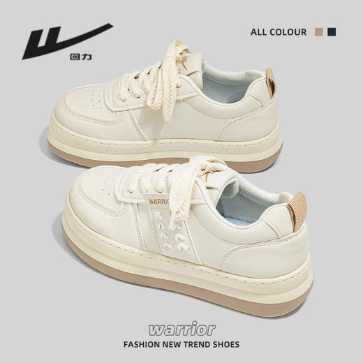 「6款颜色可选」回力小白鞋女 新款厚底麦穗女鞋ins潮圆头面包鞋 商品图2