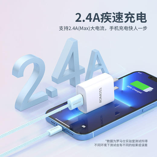 「多款颜色可选」罗马仕苹果快充线2.4A编织数据线适用iPhone13/12pro通用充电线数码配件 商品图1