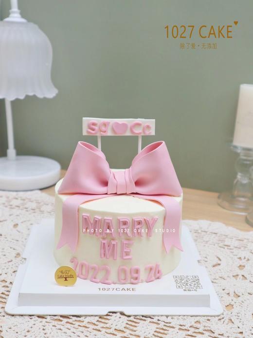 1027CAKE | 少女心 翻糖蝴蝶结 粉色系  求婚 商品图1