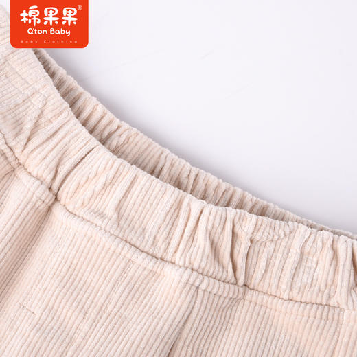 商场同款棉果果冬季女童百搭好穿复古条绒裤保暖加绒抽条针织长裤M422200422646 商品图1