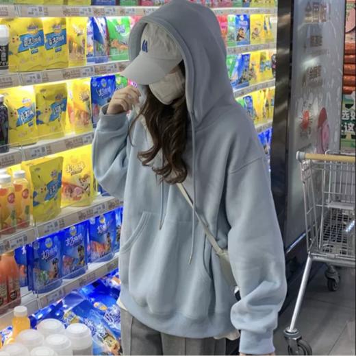 2023新款卫衣女秋冬连帽加绒加厚外套潮宽松慵懒上衣myy07 商品图1