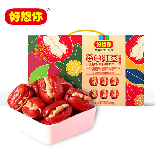 【节日礼盒】好想你 每日红枣（灰枣夹核桃）900g 商品图0