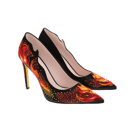 sheme新中式《火之舞》系列原创文化设计手工刺绣加烫钻限量高跟单鞋可定制 商品图5