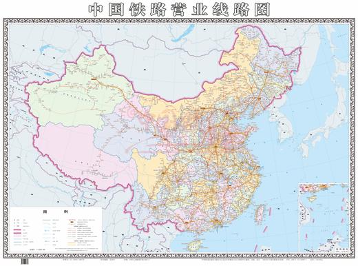 24887-1 中国铁路营业线路图（更新至2024.1）（只发顺丰到付） 商品图0