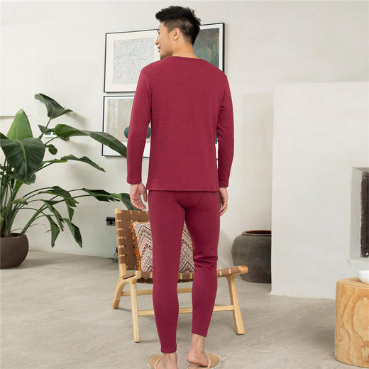 爱帝男式V领花纱珊瑚绒冬款加绒加厚保暖套 商品图5