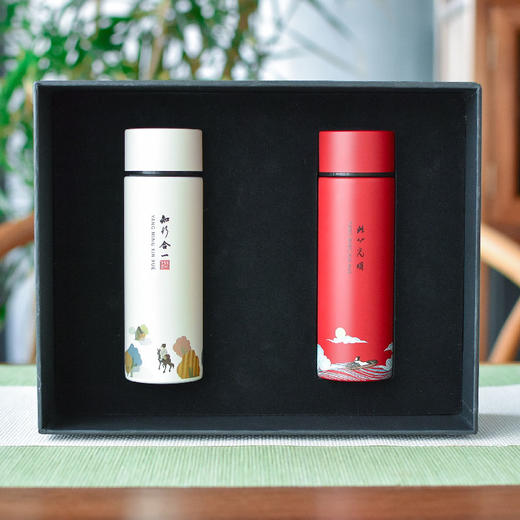 羽诗制造出品 并蒂同心套装 阳明心学口袋杯保温保冷 迷你出行便携保温杯150ML 商品图1