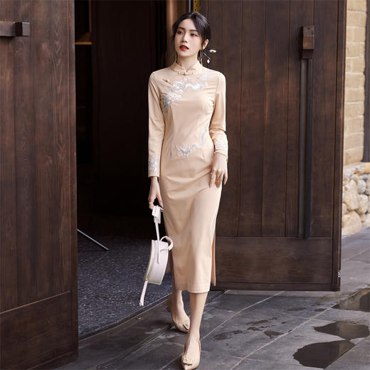 新款中式复古典雅国风修身显瘦气质旗袍FL-A9059 商品图1