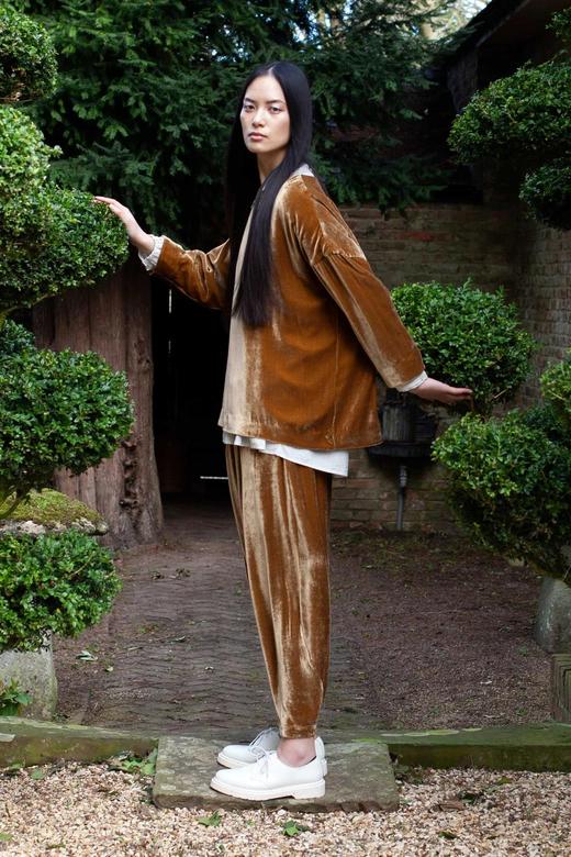 Toogood  古金色丝绒/炭灰色羊毛ACROBAT松紧腰休闲裤 商品图5