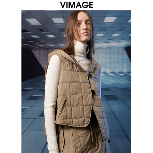 VIMAGE纬漫纪冬季新款百搭修身显瘦连帽外套棉娄V1810401 商品图2