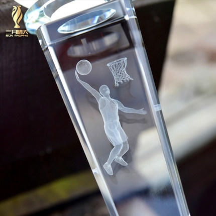 篮球水晶奖杯定制刻字nba总冠军奖杯定做mvp运动比赛奖牌纪念品 商品图3