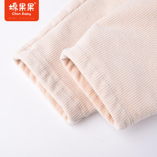 商场同款棉果果冬季女童百搭好穿复古条绒裤保暖加绒抽条针织长裤M422200422646 商品图2