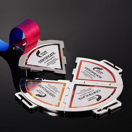 金属奖牌定制创意团队荣誉奖章冠军比赛拼接奖牌挂牌定做纪念章 商品图1