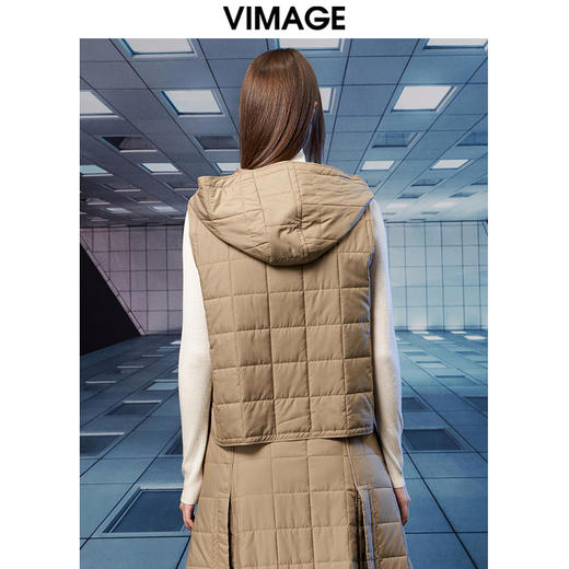 VIMAGE纬漫纪冬季新款百搭修身显瘦连帽外套棉娄V1810401 商品图4